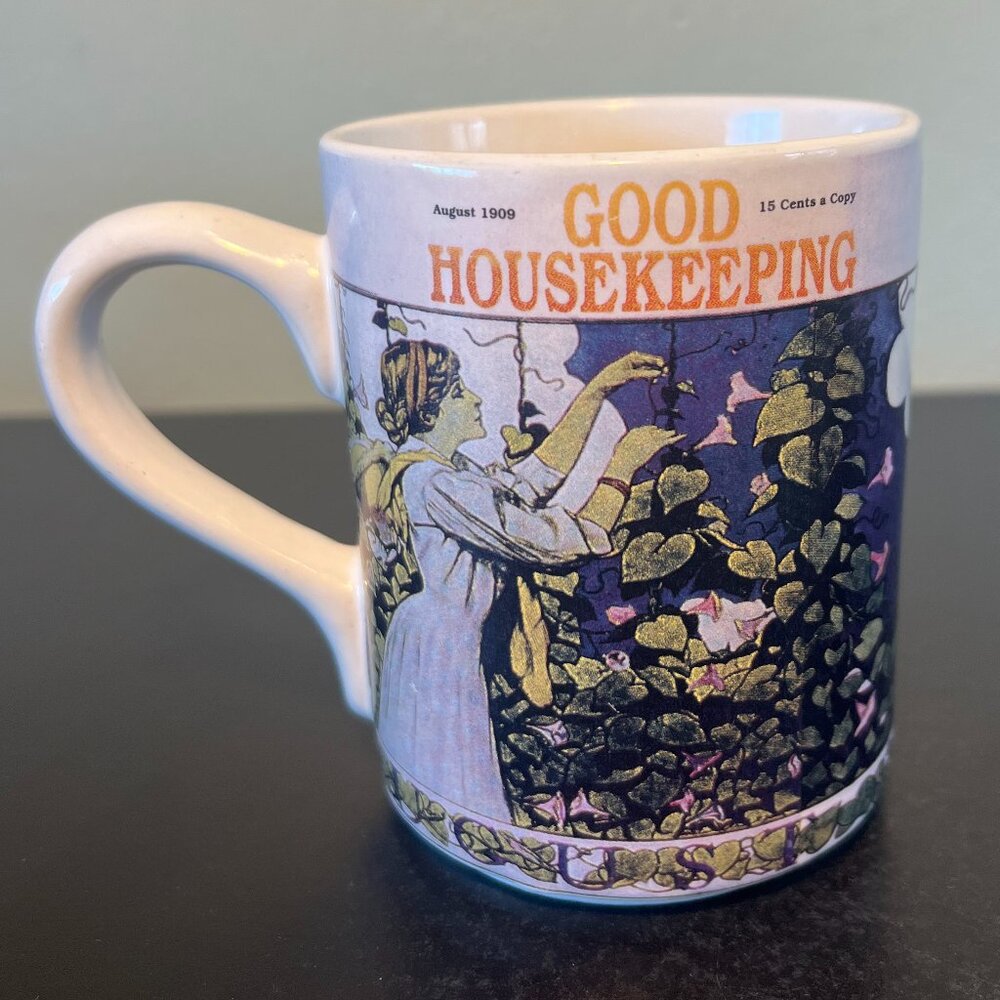 Vtg GIBSON Good Housekeeping Magazine August 1909 Cover Art Ceramic Coffee Mug